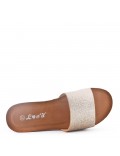 Slipper in mixed materials for women