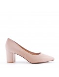 Women's faux leather heeled pumps