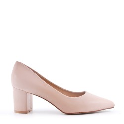 Women's faux leather heeled pumps