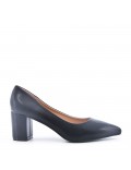 Women's faux leather heeled pumps