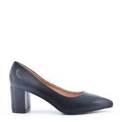 Women's faux leather heeled pumps