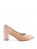 Women's faux leather heeled pumps