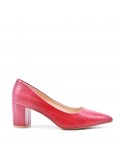 Women's faux leather heeled pumps