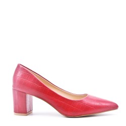 Women's faux leather heeled pumps