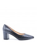 Women's faux leather heeled pumps