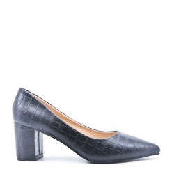 Women's faux leather heeled pumps