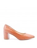 Women's faux leather heeled pumps