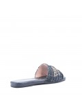 Slipper in mixed materials for women