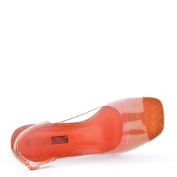 Transparent heel sandal for women