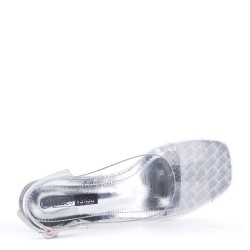 Sandalia tacón transparente para mujer