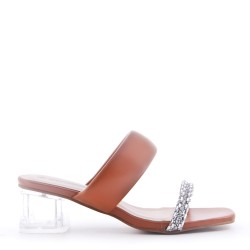 Transparent heel sandal for women