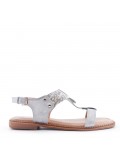 Big size 38-43 -Flat sandal in mixed materials