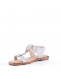 Big size 38-43 -Flat sandal in mixed materials