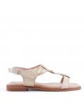 Big size 38-43 -Flat sandal in mixed materials