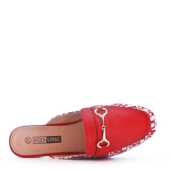 Slipper in mixed materials for women