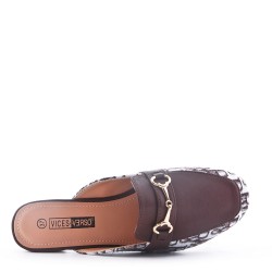 Slipper in mixed materials for women