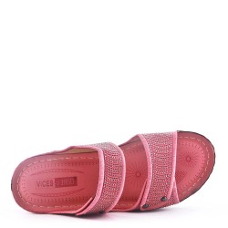 Sandalia de tacón de piel sintética