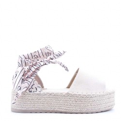 Wedge espadrilles in material mix for women