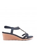 Sandale en mix matières pour femme 
