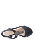 Sandal in mixed materials for women