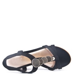 Sandale en mix matières pour femme 