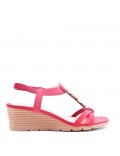 Sandal in mixed materials for women