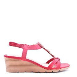 Sandal in mixed materials for women