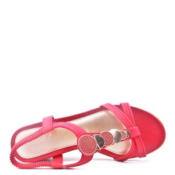 Sandal in mixed materials for women