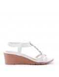 Sandale en mix matières pour femme 