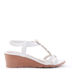 Sandale en mix matières pour femme 