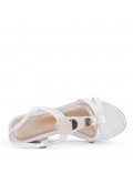 Sandal in mixed materials for women