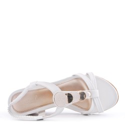 Sandale en mix matières pour femme 