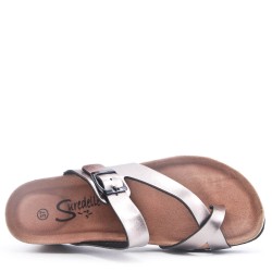 Sandal in mixed materials for women