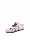 Sandal in mixed materials for women