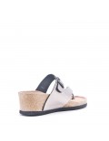 Sandal in mixed materials for women