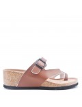 Sandal in mixed materials for women