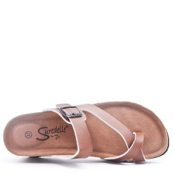 Sandal in mixed materials for women