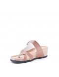 Sandal in mixed materials for women