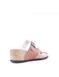 Sandal in mixed materials for women