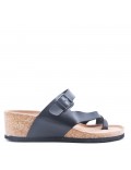 Sandal in mixed materials for women