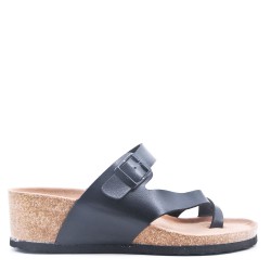 Sandal in mixed materials for women