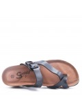 Sandal in mixed materials for women