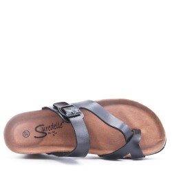 Sandal in mixed materials for women