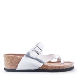 Sandal in mixed materials for women