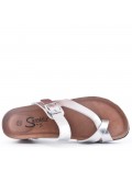 Sandal in mixed materials for women