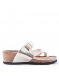 Sandal in mixed materials for women