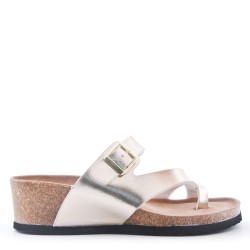 Sandal in mixed materials for women