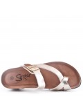 Sandal in mixed materials for women