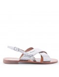 Low heel faux leather sandal 