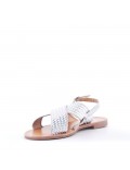 Low heel faux leather sandal 